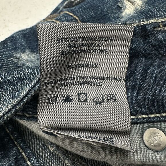 Silver Jeans Womens 30 Suki Boot Surplus Blue Bootcut Denim Western Gold Sequins - Picture 12 of 15